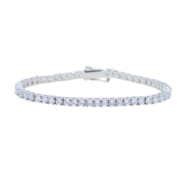 18k white gold plated zirconia tennis bracelet