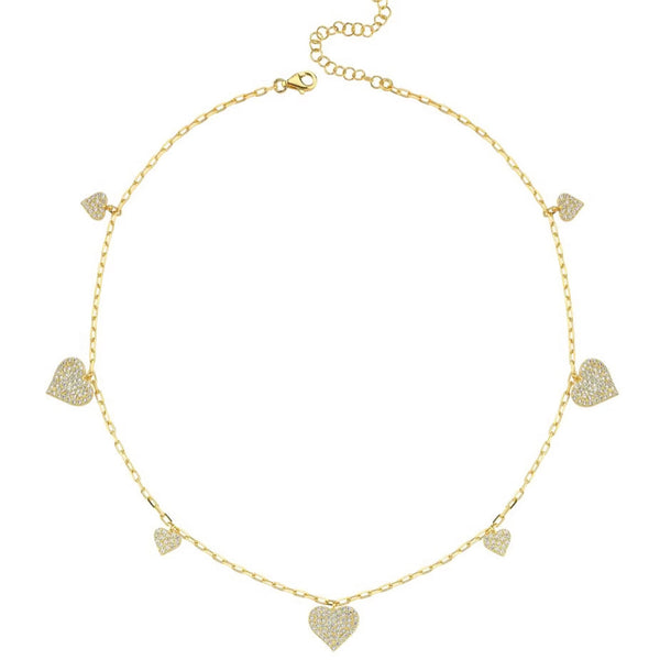 Ainia necklace gold plated heart pave