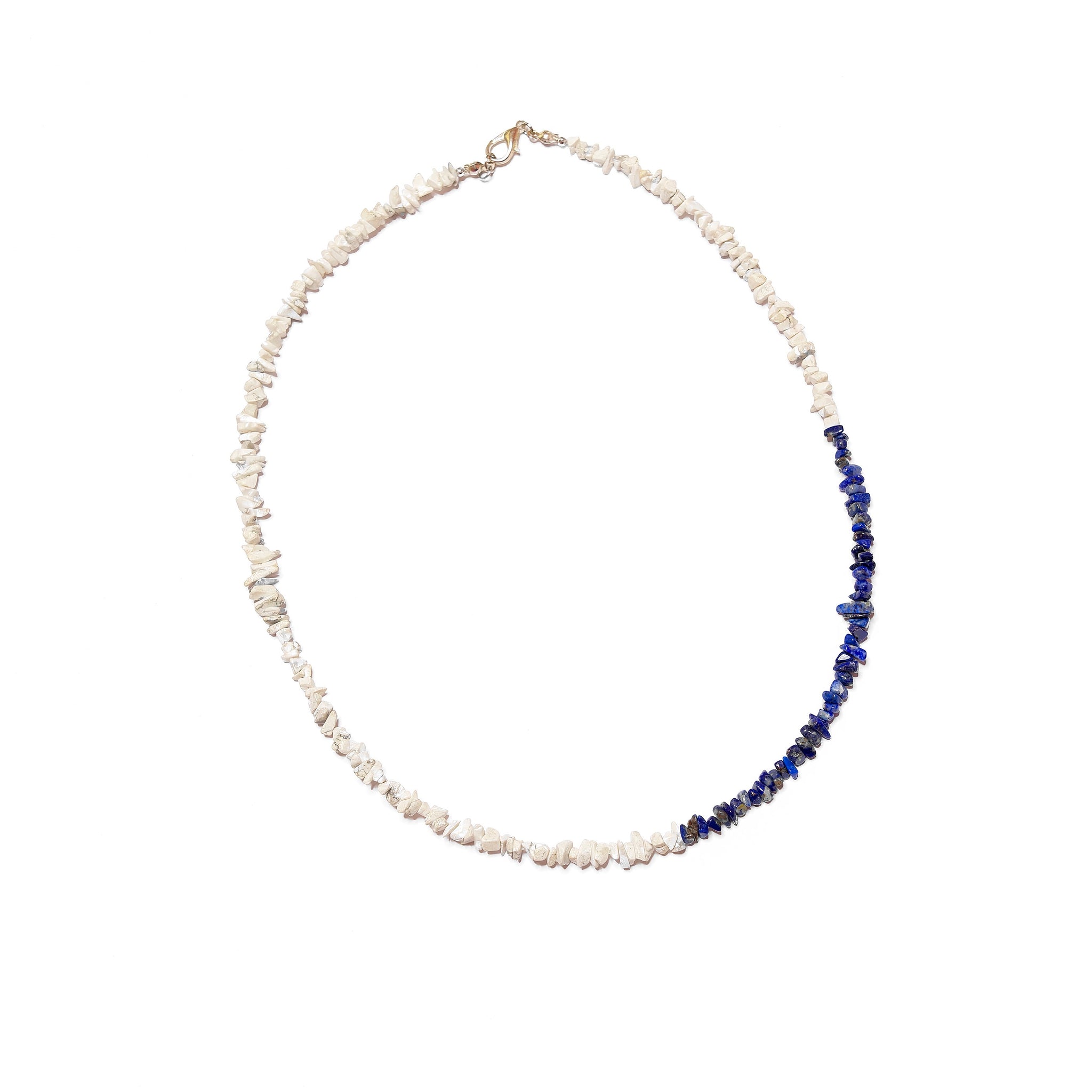 Glauce white and blue natural stones necklace