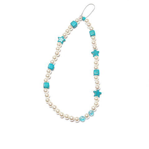 Derinoe phone charm with pearls and turquoise stones