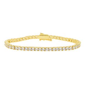 18k yellow gold plated brass zirconia tennis bracelet