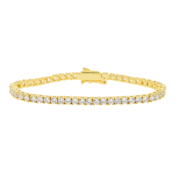 18k yellow gold plated brass zirconia tennis bracelet