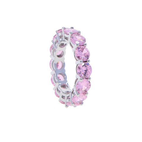 Kara pink pave eternity round ring